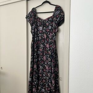 Lane Bryant Black Floral Maxi Dress